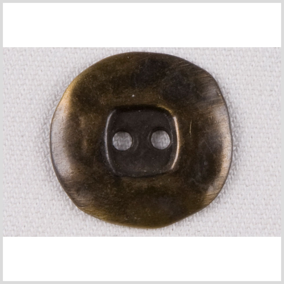 Organic Square Metal 2-Hole Button – 36L/23mm – Antiqued Brass Wide Flat Rim with Square Center Organic Square Metal 2-Hole Button – 36L/23mm – Antiqued Brass Wide Flat Rim with Square Center