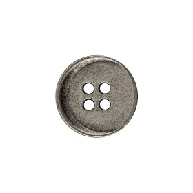 Silver Metal 4-Hole Coat Button – 28L/18mm Silver Metal 4-Hole Coat Button – 28L/18mm