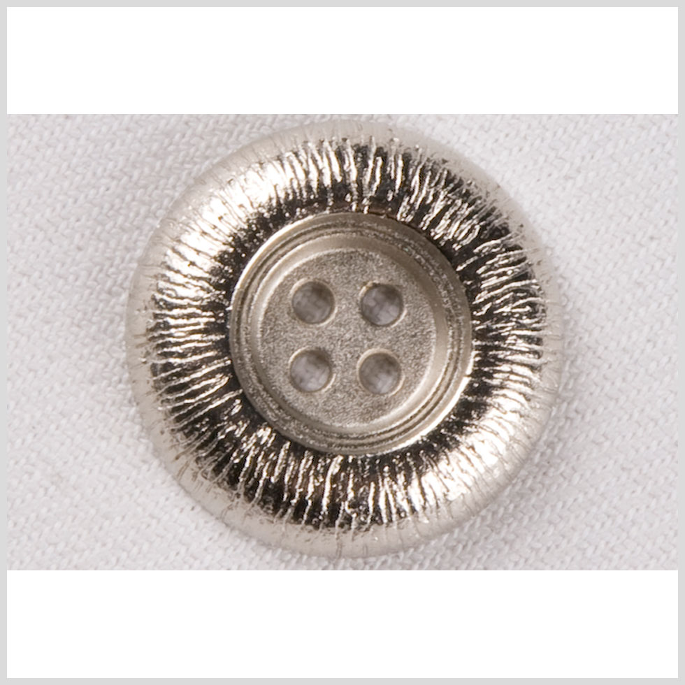 Silver Etched Gumdrop 4-Hole Metal Coat Button – 40L/25.5mm Silver Etched Gumdrop 4-Hole Metal Coat Button – 40L/25.5mm