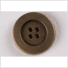 Metal 4-Hole Coat Button – 40L/25.5mm – Brass Flat Wide Rim Metal 4-Hole Coat Button – 40L/25.5mm – Brass Flat Wide Rim