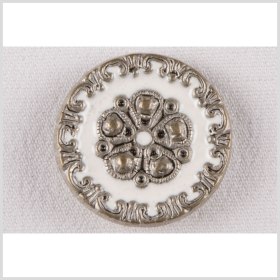 Silver and White Metal Coat Button – 40L/25.5mm Silver and White Metal Coat Button – 40L/25.5mm
