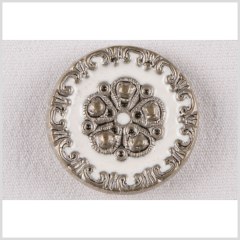 Silver and White Metal Coat Button – 40L/25.5mm Silver and White Metal Coat Button – 40L/25.5mm