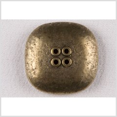 Rounded Square Metal 4-Hole Button – 44L/28mm – Brass Distressed Texture Rounded Square Metal 4-Hole Button – 44L/28mm – Brass Distressed Texture