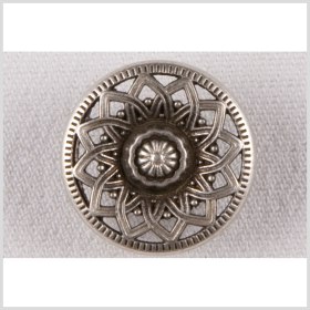 Silver Decorative Metal Flower Shank-Back Coat Button – 36L/23mm Silver Decorative Metal Flower Shank-Back Coat Button – 36L/23mm