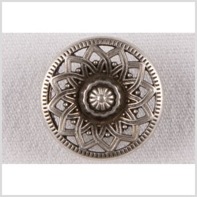 Silver Decorative Metal Flower Shank-Back Coat Button – 28L/18mm Silver Decorative Metal Flower Shank-Back Coat Button – 28L/18mm