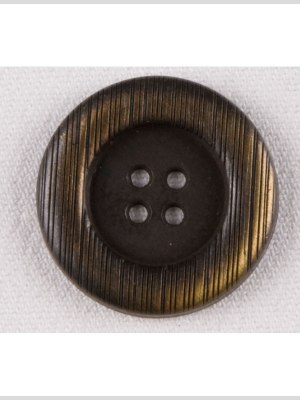 Metal 4-Hole Button – 24L/15mm – Brass Rolled Rim with Engraved Lines Metal 4-Hole Button – 24L/15mm – Brass Rolled Rim with Engraved Lines