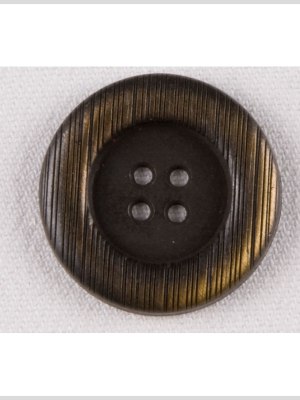 Metal 4-Hole Button – 28L/18mm – Brass Rolled Rim with Engraved Lines Metal 4-Hole Button – 28L/18mm – Brass Rolled Rim with Engraved Lines