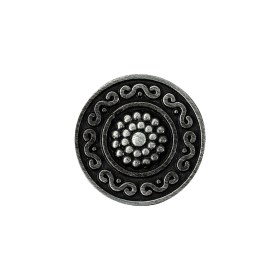 Metal Shank Back Button – 32L/20mm – Gunmetal Nailshead and Curly Border Metal Shank Back Button – 32L/20mm – Gunmetal Nailshead and Curly Border