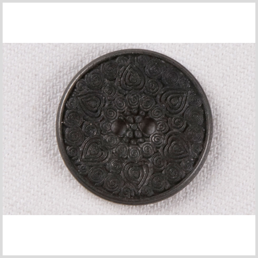 Metal 2-Hole Button – 32L/20mm – Gunmetal Hearts and Swirls Metal 2-Hole Button – 32L/20mm – Gunmetal Hearts and Swirls