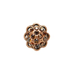 Copper/Orange Rhinestoned Metal Shank Back Button – 22L/14mm Copper/Orange Rhinestoned Metal Shank Back Button – 22L/14mm