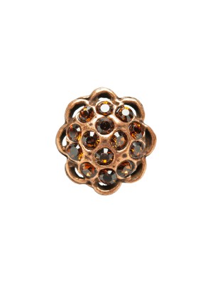 Copper/Orange Rhinestoned Metal Shank Back Button – 22L/14mm Copper/Orange Rhinestoned Metal Shank Back Button – 22L/14mm