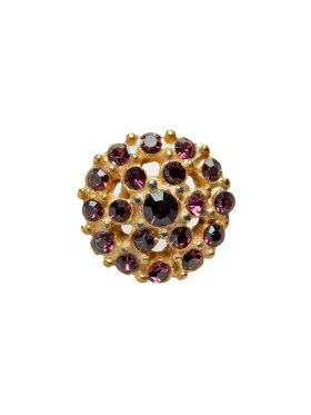 Gold/Purple Rhinestoned Metal Shank Back Button – 22L/14mm Gold/Purple Rhinestoned Metal Shank Back Button – 22L/14mm
