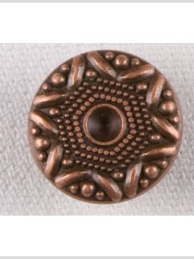 Metal Shank Back Button – 24L/15mm – Copper Star and Hobnails Metal Shank Back Button – 24L/15mm – Copper Star and Hobnails