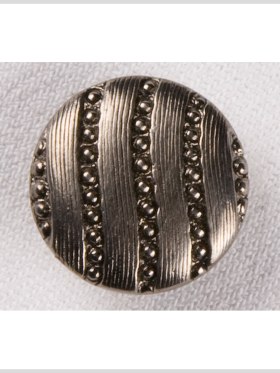 Metal Shank Back Button – 32L/20mm – Nickel Nailshead Wavy Stripes Metal Shank Back Button – 32L/20mm – Nickel Nailshead Wavy Stripes