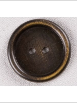 Metal 2-Hole Button – 36L/23mm – Antiqued Brass Rolled Rim Metal 2-Hole Button – 36L/23mm – Antiqued Brass Rolled Rim
