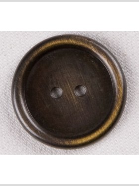 Metal 2-Hole Button – 40L/25.5mm – Antiqued Brass Rolled Rim Metal 2-Hole Button – 40L/25.5mm – Antiqued Brass Rolled Rim