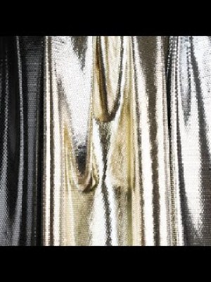 Black Dense Polka Dots Foiled Stretch Polyester Knit Black Dense Polka Dots Foiled Stretch Polyester Knit