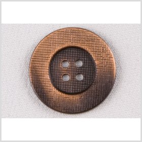 Metal 4-Hole Button – 40L/25.5mm – Copper Grid Textured Metal 4-Hole Button – 40L/25.5mm – Copper Grid Textured