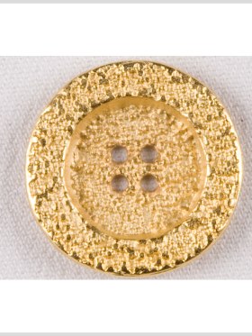 Metal 4-Hole Button – 28L/18mm – Bright Gold Hammered Texture Metal 4-Hole Button – 28L/18mm – Bright Gold Hammered Texture