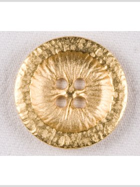Metal 4-Hole Button – 40L/25.5mm – Light Gold Textured Rolled Rim Metal 4-Hole Button – 40L/25.5mm – Light Gold Textured Rolled Rim
