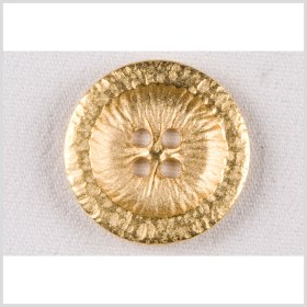 Metal 4-Hole Button – 44L/28mm – Light Gold Textured Rolled Rim Metal 4-Hole Button – 44L/28mm – Light Gold Textured Rolled Rim
