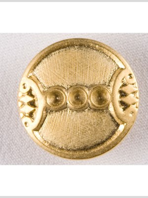 Metal Shank Back Button – 24L/15mm – Bright Gold Circles and Diamonds Metal Shank Back Button – 24L/15mm – Bright Gold Circles and Diamonds