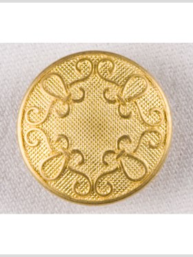 Metal Shank Back Button – 36L/23mm – Gold Textured Ground and Swirling Cords Metal Shank Back Button – 36L/23mm – Gold Textured Ground and Swirling Cords