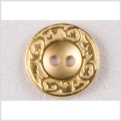 Metal 2-Hole Button – 28L/18mm – Gold Abstract Vines Embossed Rim Metal 2-Hole Button – 28L/18mm – Gold Abstract Vines Embossed Rim