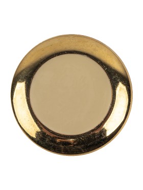 Metallic Gold and Ivory Plastic Shank Back Button – 40L/25.5mm Metallic Gold and Ivory Plastic Shank Back Button – 40L/25.5mm