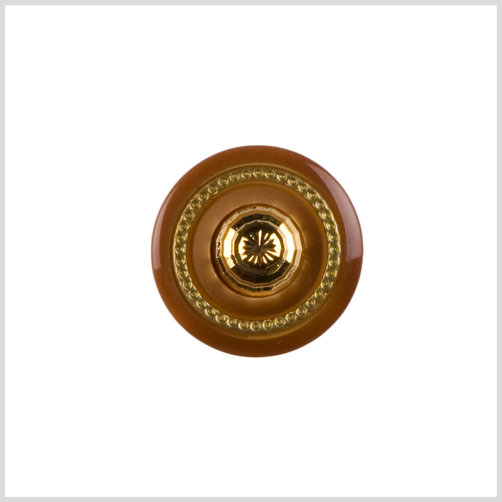 Brown/Gold Plastic Button – 32L/20mm Brown/Gold Plastic Button – 32L/20mm