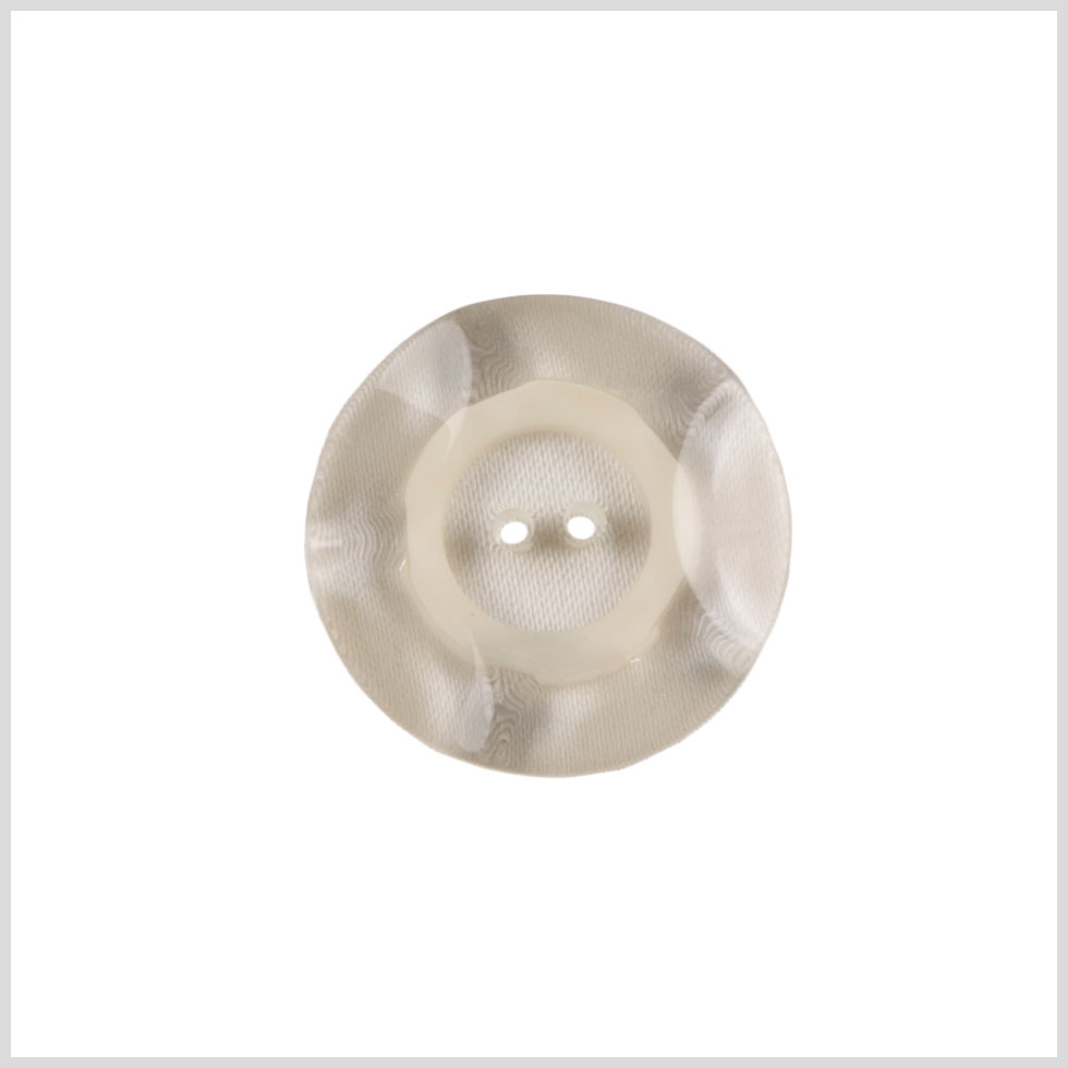Plastic 2-Hole Button – 36L/23mm – Clear and White Ring Plastic 2-Hole Button – 36L/23mm – Clear and White Ring