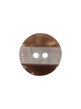 Plastic 2-Hole Button – 24L/15mm – Brown Engraved Ribbing Stripe Plastic 2-Hole Button – 24L/15mm – Brown Engraved Ribbing Stripe