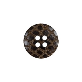 Dark Brown and Chestnut Reptile-Esque 4-Hole Button – 28L/18mm Dark Brown and Chestnut Reptile-Esque 4-Hole Button – 28L/18mm