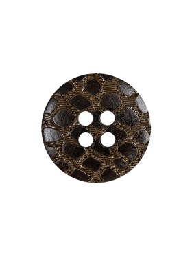 Dark Brown and Chestnut Reptile-Esque 4-Hole Button – 28L/18mm Dark Brown and Chestnut Reptile-Esque 4-Hole Button – 28L/18mm