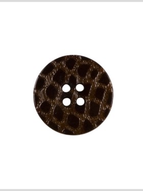 Plastic 4-Hole Button – 32L/20mm – Brown Animal Spots Embossed Plastic 4-Hole Button – 32L/20mm – Brown Animal Spots Embossed