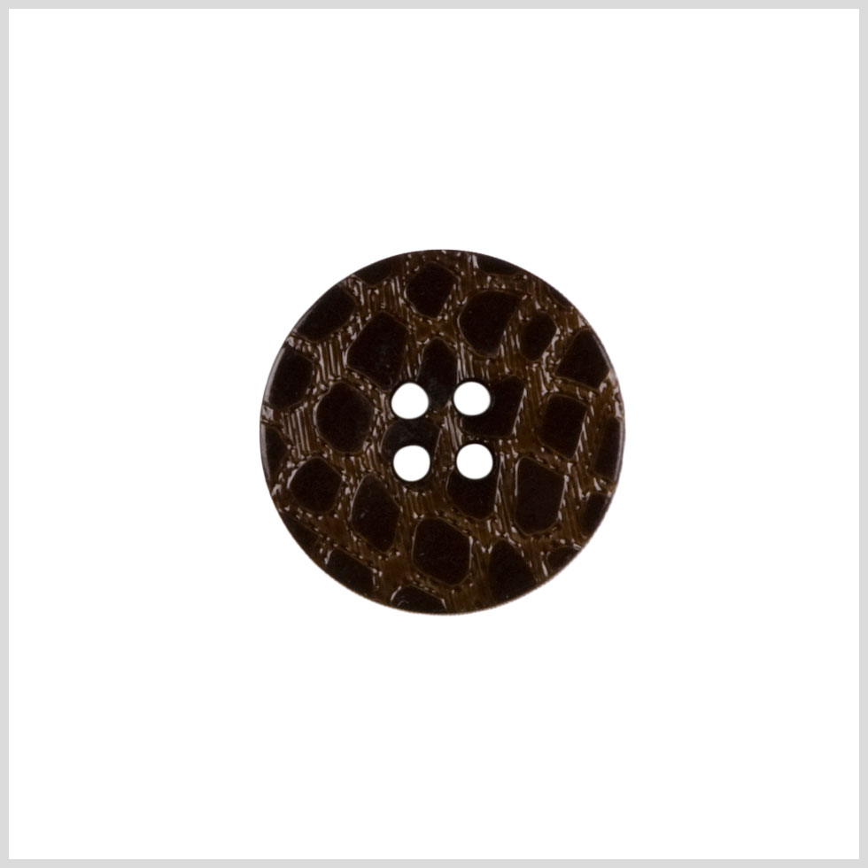 Plastic 4-Hole Button – 32L/20mm – Brown Animal Spots Embossed Plastic 4-Hole Button – 32L/20mm – Brown Animal Spots Embossed