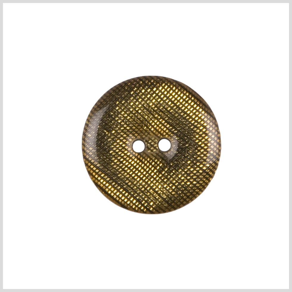 Plastic 2-Hole Button – 24L/15mm – Gold and Black Grid Plastic 2-Hole Button – 24L/15mm – Gold and Black Grid