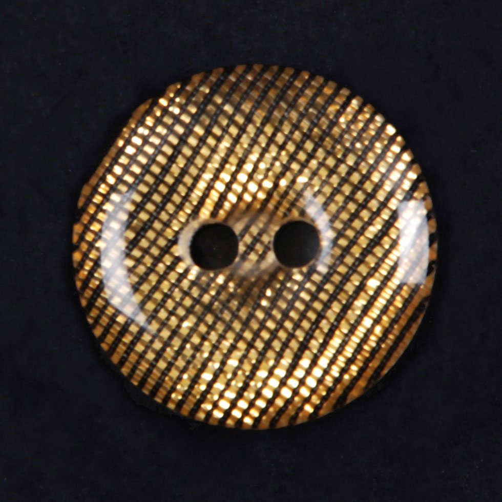 Plastic 2-Hole Button – 32L/20mm – Gold and Black Grid Plastic 2-Hole Button – 32L/20mm – Gold and Black Grid