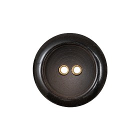 Brown with Gold Inset Two-Hole Saucer Button – 36L/23mm Brown with Gold Inset Two-Hole Saucer Button – 36L/23mm