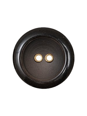 Brown with Gold Inset Two-Hole Saucer Button – 36L/23mm Brown with Gold Inset Two-Hole Saucer Button – 36L/23mm