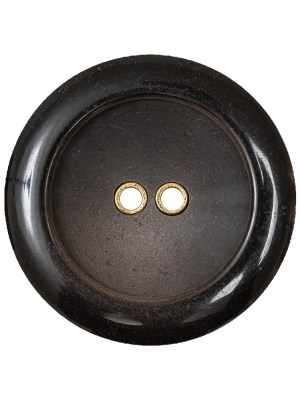 Brown with Gold Inset Two-Hole Saucer Button – 44L/28mm Brown with Gold Inset Two-Hole Saucer Button – 44L/28mm