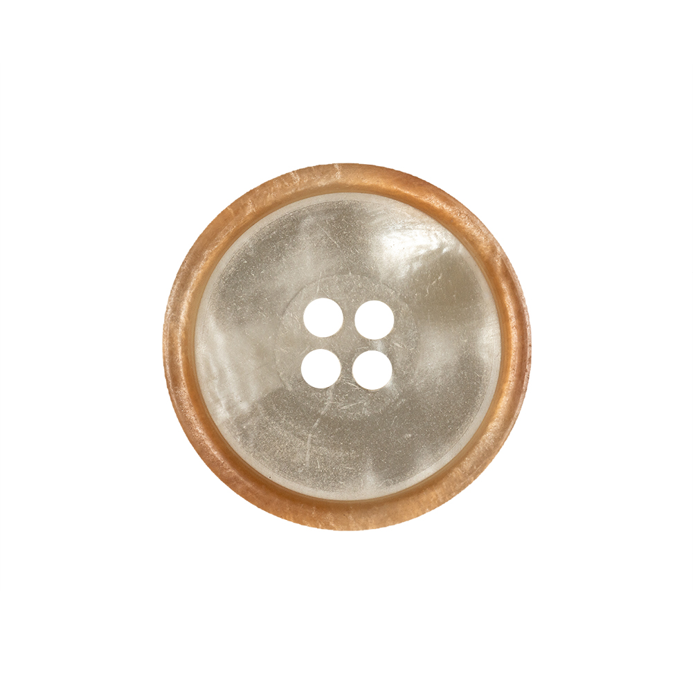 Gilded Pleasure Rimmed Ivory 4-Hole Shell Button – 36L/23mm Gilded Pleasure Rimmed Ivory 4-Hole Shell Button – 36L/23mm