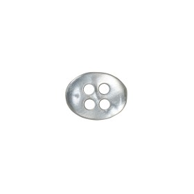 Silver Iridescent 4-Hole Oval-Shaped Plastic Button – 20L/12.5mm Silver Iridescent 4-Hole Oval-Shaped Plastic Button – 20L/12.5mm