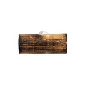 Brown and Natural Rod-Style Wood Toggle with Silver Metal Shank Back – 33L/21mm Brown and Natural Rod-Style Wood Toggle with Silver Metal Shank Back – 33L/21mm