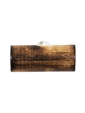 Brown and Natural Rod-Style Wood Toggle with Silver Metal Shank Back – 33L/21mm Brown and Natural Rod-Style Wood Toggle with Silver Metal Shank Back – 33L/21mm