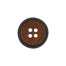 Gingerbread and Deep Charcoal Speckled Textured 4-Hole Molded Plastic Button – 32L/20mm Gingerbread and Deep Charcoal Speckled Textured 4-Hole Molded Plastic Button – 32L/20mm