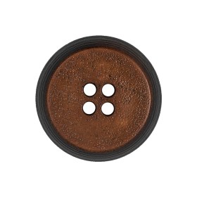Gingerbread and Deep Charcoal Speckled Textured 4-Hole Molded Plastic Button – 40L/25.5mm Gingerbread and Deep Charcoal Speckled Textured 4-Hole Molded Plastic Button – 40L/25.5mm