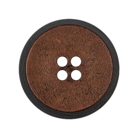 Gingerbread and Deep Charcoal Speckled Textured 4-Hole Molded Plastic Button – 45L/29mm Gingerbread and Deep Charcoal Speckled Textured 4-Hole Molded Plastic Button – 45L/29mm