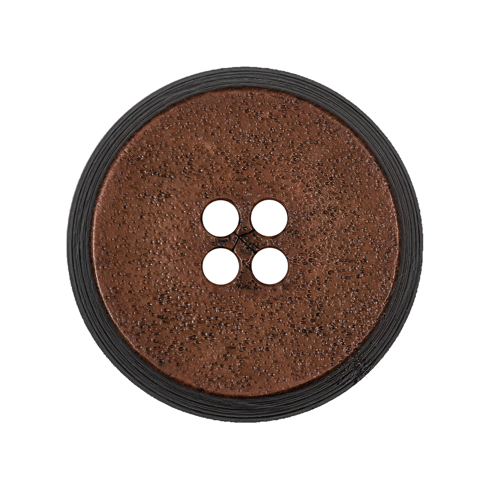 Gingerbread and Deep Charcoal Speckled Textured 4-Hole Molded Plastic Button – 45L/29mm Gingerbread and Deep Charcoal Speckled Textured 4-Hole Molded Plastic Button – 45L/29mm