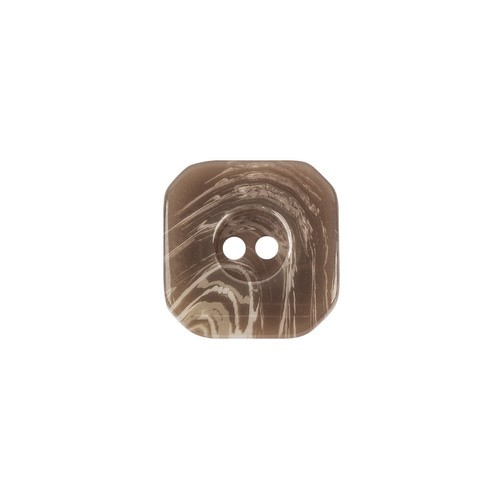 Brown and Gray Swirls Square 2-Hole Plastic Button – 28L/18mm Brown and Gray Swirls Square 2-Hole Plastic Button – 28L/18mm